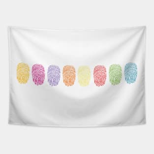 Colorful finger prints Tapestry