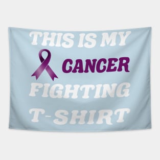 pancreatic Cancer purple Ribbon Fighting Tapestry