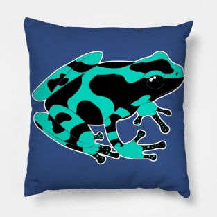 Poisonous Green Black Frog Pillow