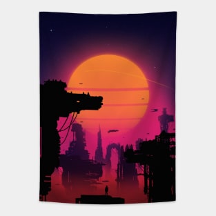 Cyberpunk City Tapestry