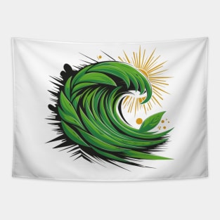 GREEN WAVE Tapestry