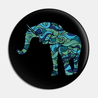 Cool Elephant Colorful Tribal T-shirt Pin