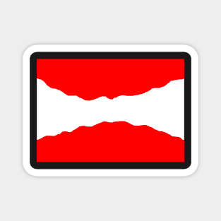 Curving Austrian Flag Magnet