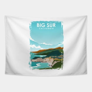 Big Sur California Beach Coast Ocean Travel Poster Tapestry