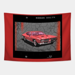 Vintage pic of a car Tapestry