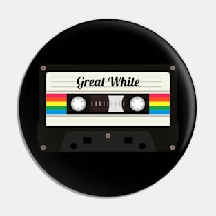 Great White / Cassette Tape Style Pin