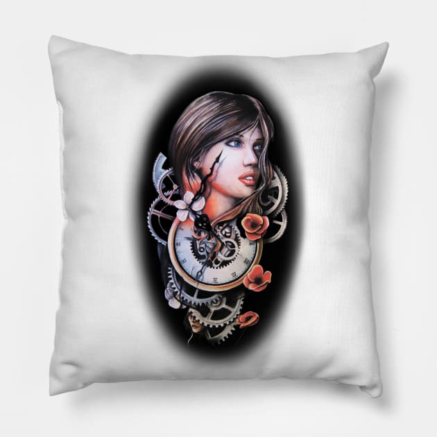 girl and time Pillow by Ramiros