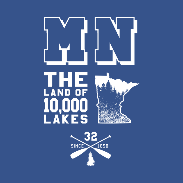 Minnesota MN Land of 10,000 Lakes by 2891 Design