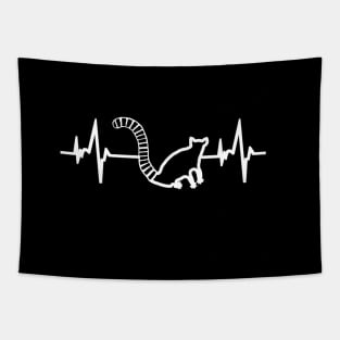 peeping ring-tailed lemur heartbeat ECG lemur design Tapestry