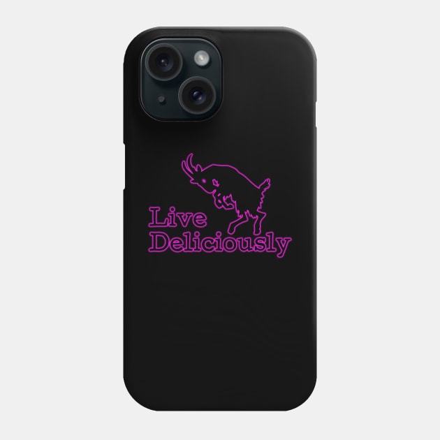 Live Deliciously | Pink Black Phillip | Satanic Phone Case by WearSatan