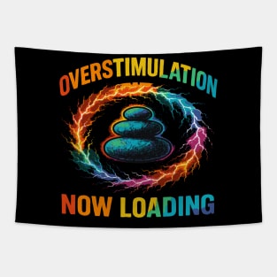 Stacked Stones Overstimulation Now Loading Rainbow Meme Tapestry