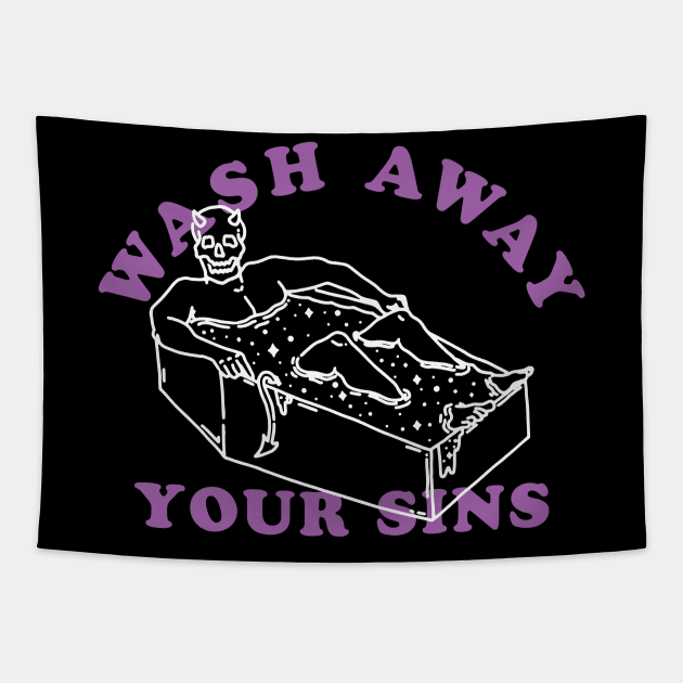 Wash Away Your Sins Tapestry by Dustin Wyatt Design