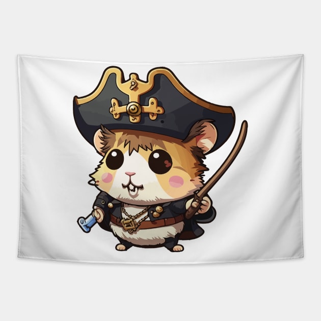 Cute hamster pirate Tapestry by Scrapitsideways