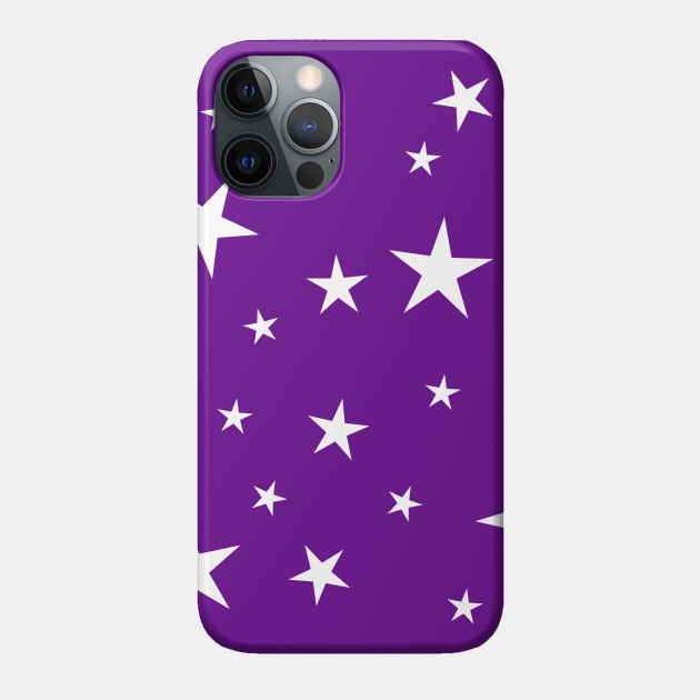 White Stars Pattern on Purple - Star Pattern - Phone Case