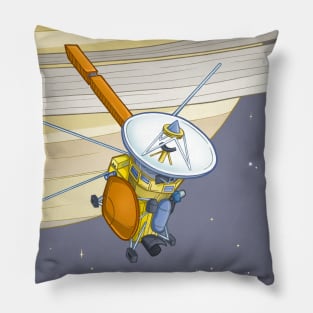 Cassini Spacecraft Illustration Pillow