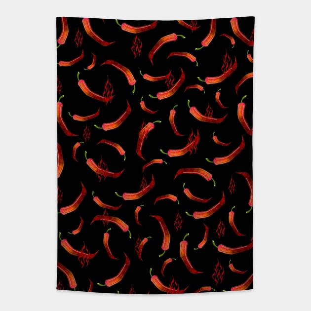 SMOKIN Hot Red Peppers Tapestry by SartorisArt1