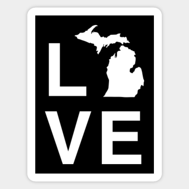 Michigan Love Michigan Love Sticker Teepublic