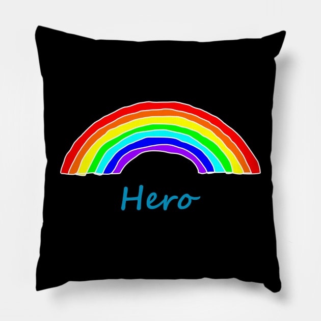 Hero Rainbow for Fathers Day Pillow by ellenhenryart