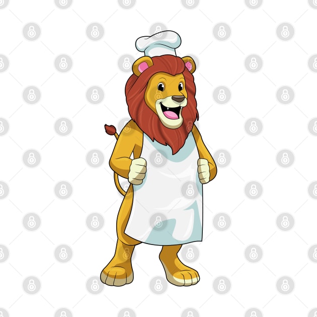 Lion as Cook with Chef hat & Cooking apron by Markus Schnabel