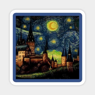 Starry Night Wizarding School Van Gogh Magnet