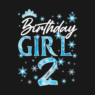 Winter Onederland 2nd Birthday Girl Snowflake B-day Gift For Girls Kids Toddlers T-Shirt