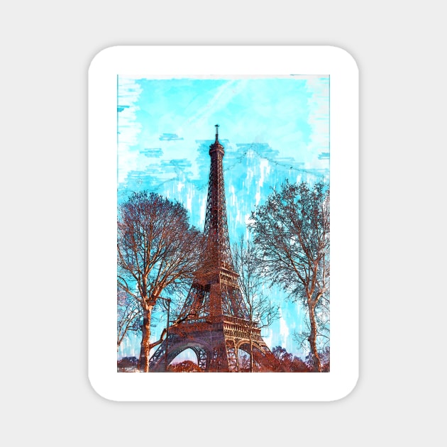 Eiffel Tower Paris City. For Eiffel Tower & Paris Lovers. Magnet by ColortrixArt