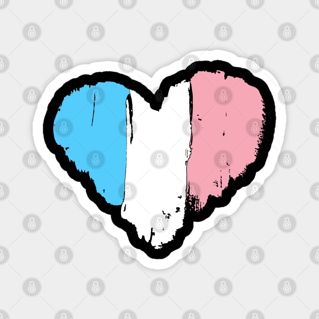 Trans Pride Heart Magnet by Pridish