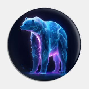 Colourful neon polar bear Pin