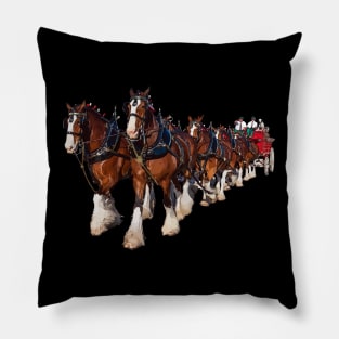 Clydesdale Eight Horse Hitch Pillow