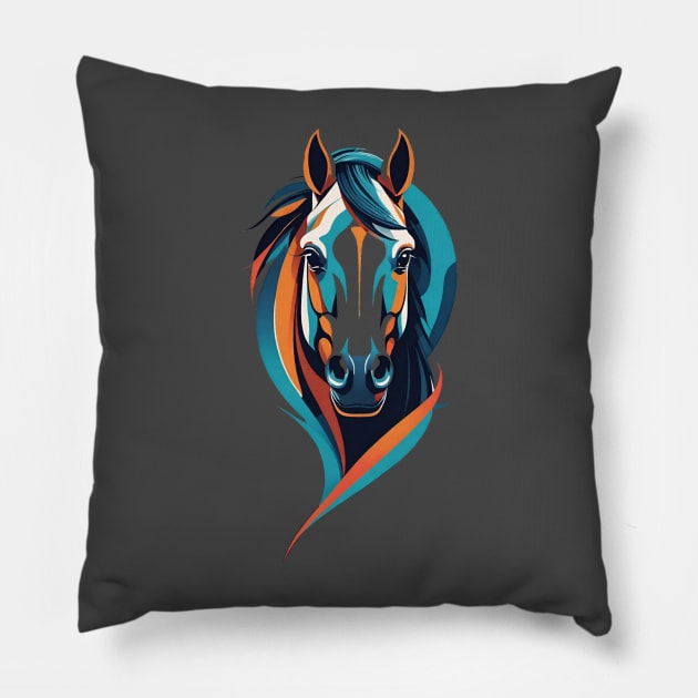 Wisp Dark Horse Pillow by Forgotten Times