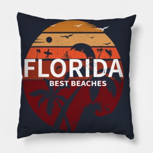 Florida T-Shirts Vintage FL Tee Vintage Florida Retro Tee Design Sunshine Men Women Kids Pillow