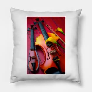 Baroque Strings With Calla Lillies Pillow