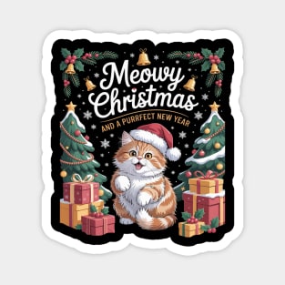BRITISH LONGHAIR Cat Meowy Christmas & A Purrfect New Year Magnet