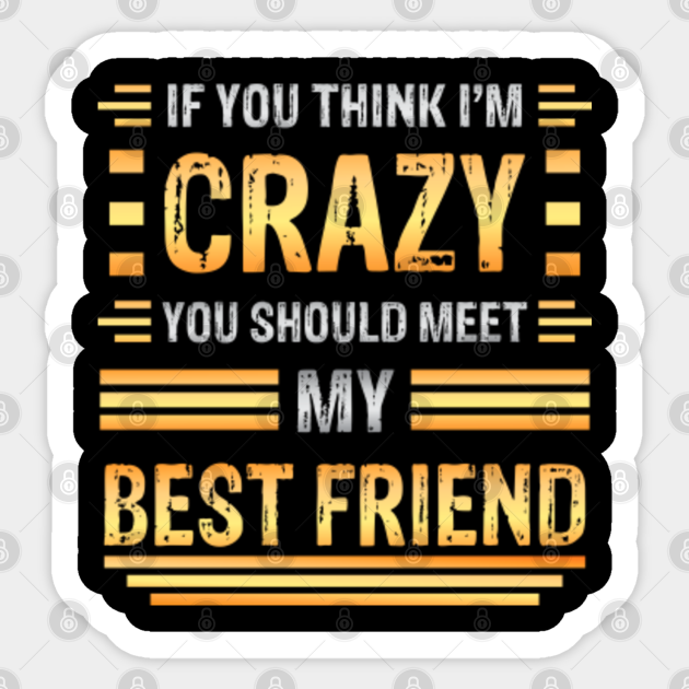 If You Think I M Crazy You Should Meet My Best Friend Family Sarcasm Crazy Best Friend Crazy Best Friend Meme Aufkleber Teepublic De