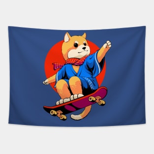 shiba inu skateboard Tapestry