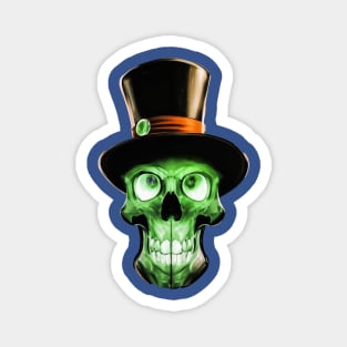 Green Skull with a Tophat Magnet