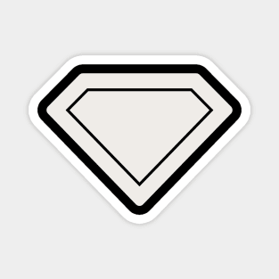 Minimalist Super Hero Symbol Silhouette Shield Magnet