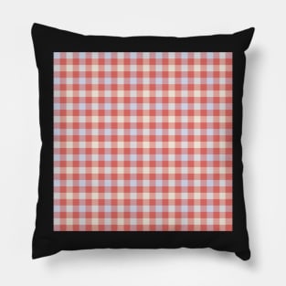 Classic Gingham in tangerine red, pale blue and cream - timeless style Pillow