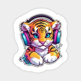 Pawsome Beats: The DJ Tiger Cub Magnet