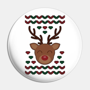 Reindeer Ugly Christmas Sweater Pin