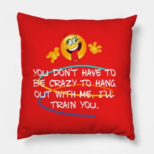 You Don't Have To Crazy To Hangout With Me. I'll Train You. Pillow