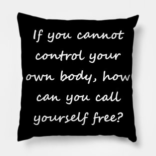 Call yourself free (back printed, white lettering, script font) Pillow