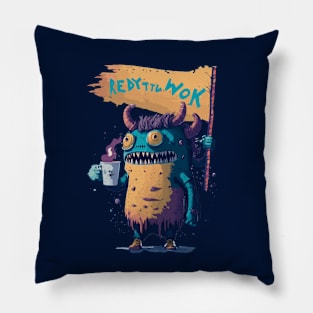 Monster is ready to work - Monday Monster Pillow