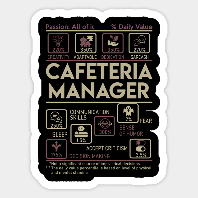 Cafeteria Manager T Shirt - Multitasking Daily Value Gift Item Tee - Cafeteria  Manager - Sticker | TeePublic