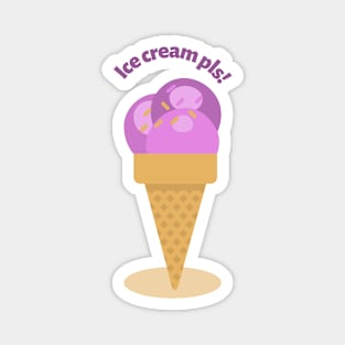 ice cream please purple scoop in cone Magnet