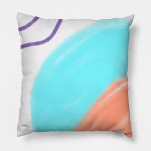 Orange blue watercolor abstract art design Pillow