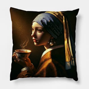 Tea Time Elegance: National Hot Tea Day Tee in Pearl Earring Pillow