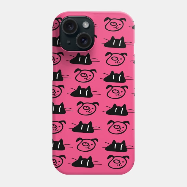 Dog and cat Phone Case by CindyS