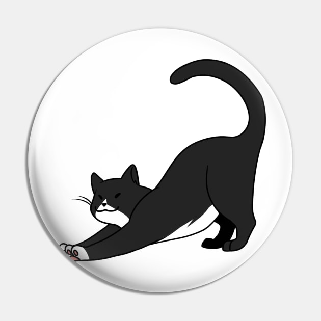 Black n White Cat Stretch Pin by MissOstrich