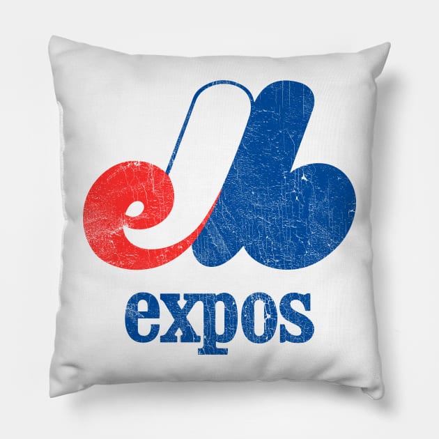 1978 Montreal Expos Vintage Look Baseball Design Pillow by DrumRollDesigns